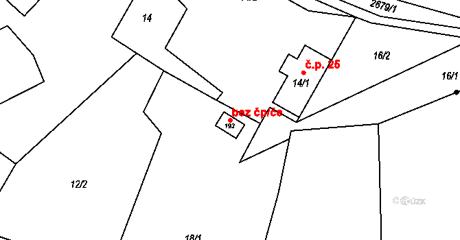Čechtice 39329950 na parcele st. 193 v KÚ Černičí, Katastrální mapa