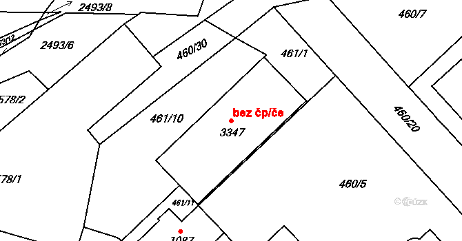 Ústí nad Orlicí 42036950 na parcele st. 3347 v KÚ Ústí nad Orlicí, Katastrální mapa