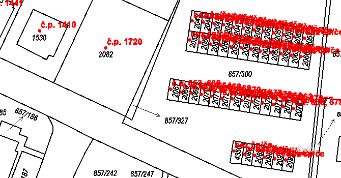 Blansko 653,666 na parcele st. 2067 v KÚ Blansko, Katastrální mapa