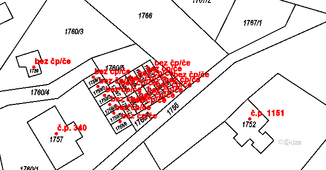 Smržovka 43396950 na parcele st. 1758/16 v KÚ Smržovka, Katastrální mapa