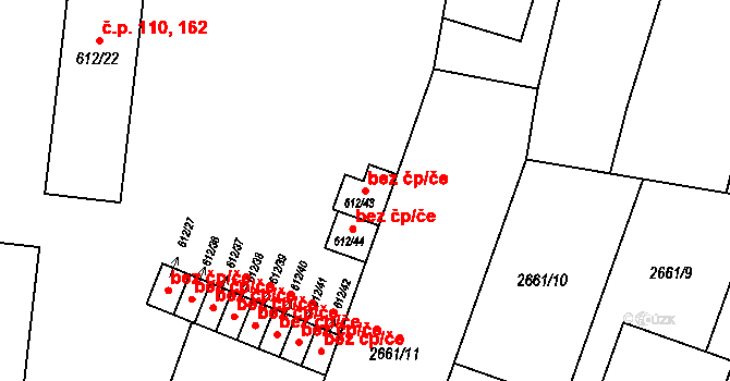 Opava 43784950 na parcele st. 612/43 v KÚ Opava-Předměstí, Katastrální mapa