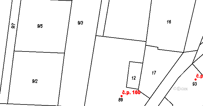 Brumovice 160 na parcele st. 89 v KÚ Brumovice u Opavy, Katastrální mapa
