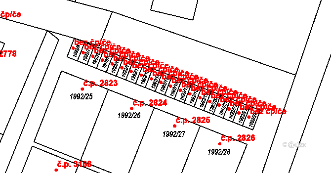Teplice 45126950 na parcele st. 1992/15 v KÚ Teplice, Katastrální mapa