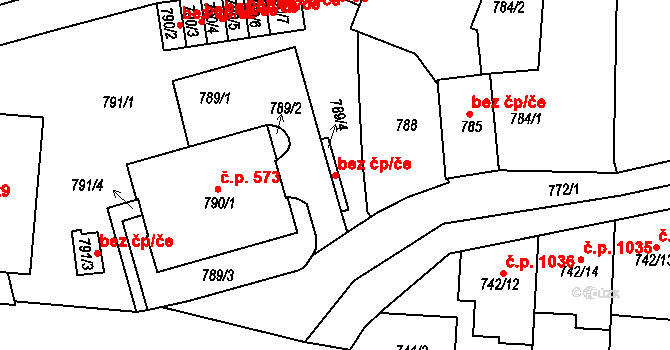 Jemnice 46399950 na parcele st. 789/4 v KÚ Jemnice, Katastrální mapa