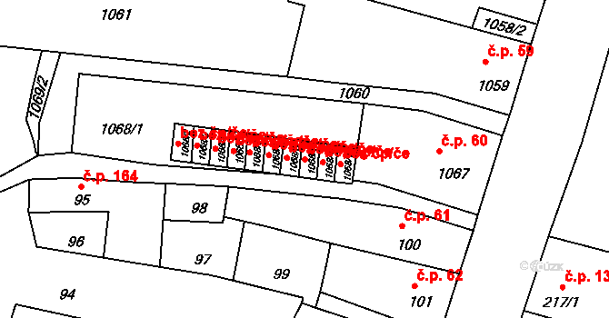 Mimoň 50495950 na parcele st. 1068/9 v KÚ Mimoň, Katastrální mapa