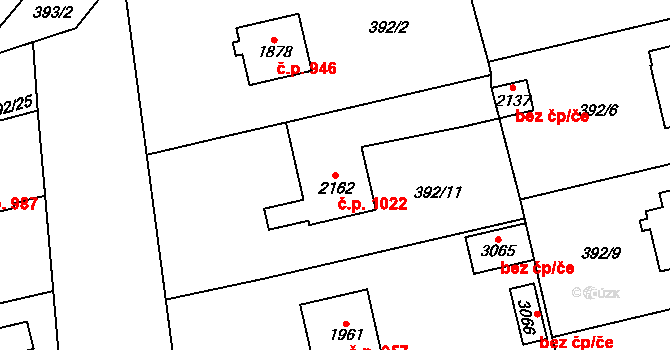 Sušice II 1022, Sušice na parcele st. 2162 v KÚ Sušice nad Otavou, Katastrální mapa