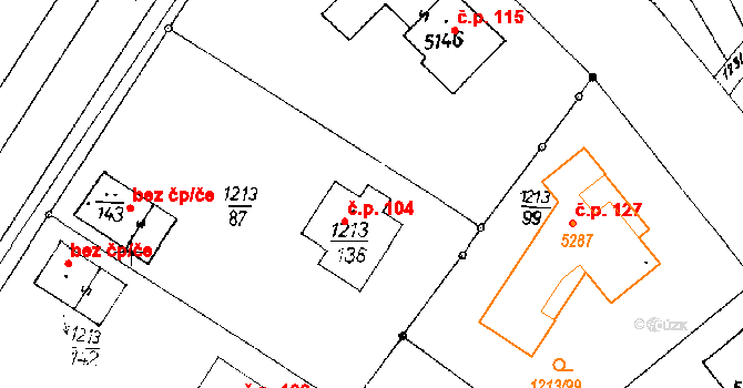 Poděbrady V 104, Poděbrady na parcele st. 1213/136 v KÚ Poděbrady, Katastrální mapa