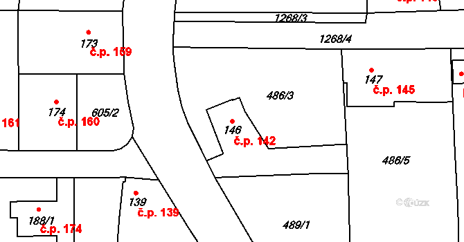 Mantov 142, Chotěšov na parcele st. 146 v KÚ Mantov, Katastrální mapa