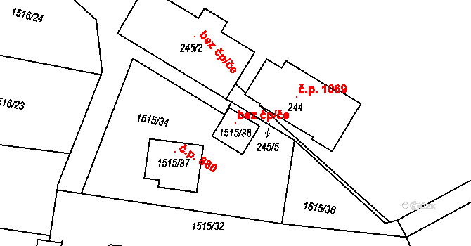 Protivín 104779951 na parcele st. 1515/38 v KÚ Protivín, Katastrální mapa