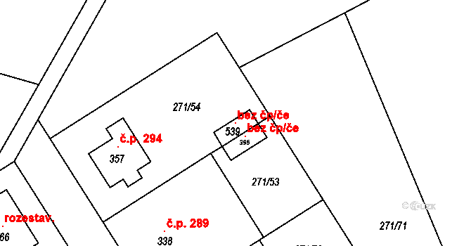 Dymokury 105300951 na parcele st. 539 v KÚ Dymokury, Katastrální mapa