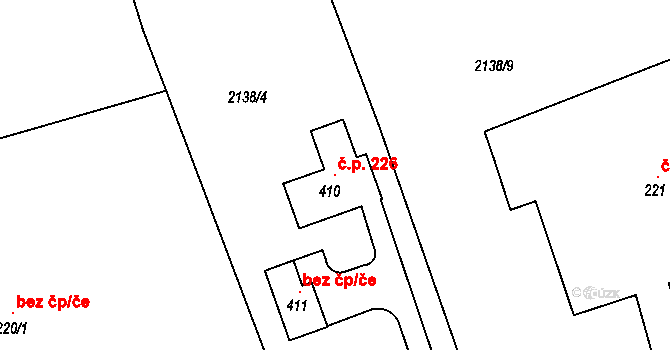 Klokočov 226, Vítkov na parcele st. 410 v KÚ Klokočov u Vítkova, Katastrální mapa