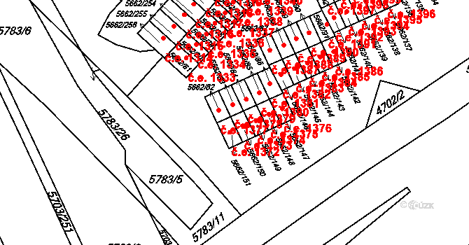Jihlava 1373 na parcele st. 5662/150 v KÚ Jihlava, Katastrální mapa