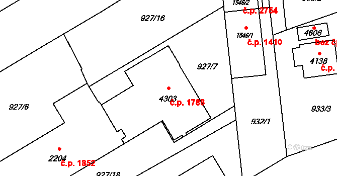 Šumperk 1788 na parcele st. 4303 v KÚ Šumperk, Katastrální mapa