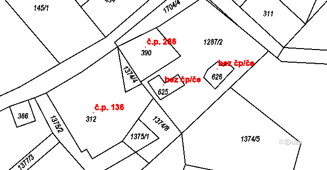 Lipová 147473951 na parcele st. 625 v KÚ Lipová u Šluknova, Katastrální mapa