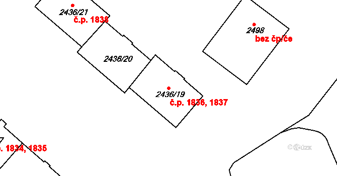 Sokolov 1836,1837 na parcele st. 2436/19 v KÚ Sokolov, Katastrální mapa
