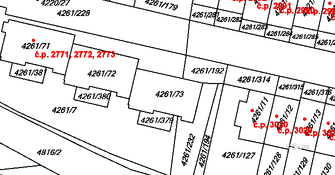 Smíchov 2773, Praha na parcele st. 4261/71 v KÚ Smíchov, Katastrální mapa