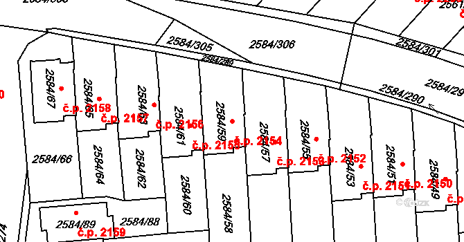 Břevnov 2154, Praha na parcele st. 2584/59 v KÚ Břevnov, Katastrální mapa