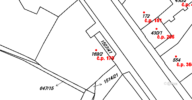 Plotiště nad Labem 170, Hradec Králové na parcele st. 169/2 v KÚ Plotiště nad Labem, Katastrální mapa