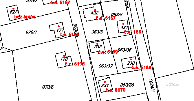 Kozojedy 169, Katastrální mapa