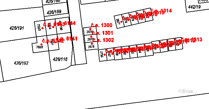 Otrokovice 1303 na parcele st. 2756 v KÚ Otrokovice, Katastrální mapa