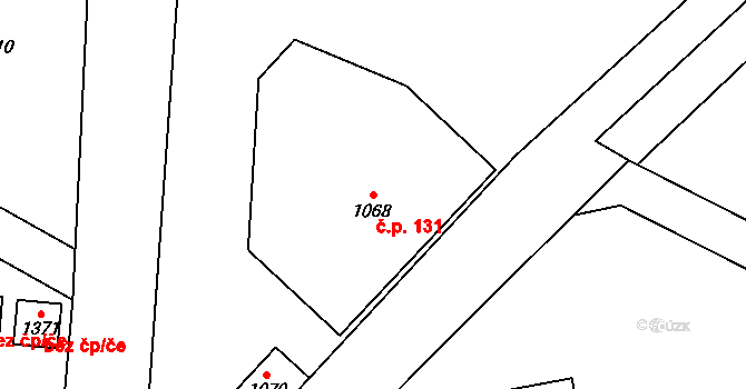 Přímětice 131, Znojmo na parcele st. 1068 v KÚ Přímětice, Katastrální mapa