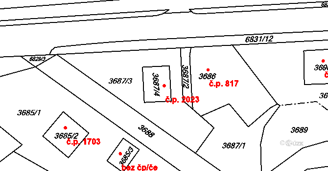 Rychvald 2023 na parcele st. 3687/4 v KÚ Rychvald, Katastrální mapa
