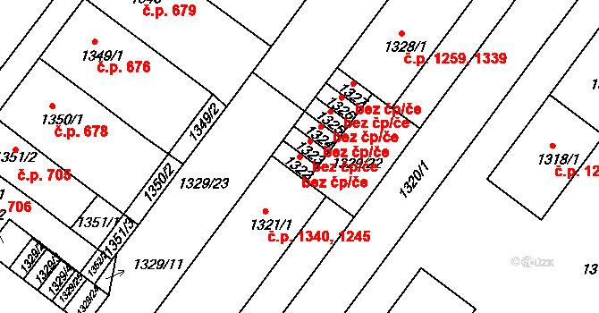 Duchcov 39129951 na parcele st. 1322 v KÚ Duchcov, Katastrální mapa