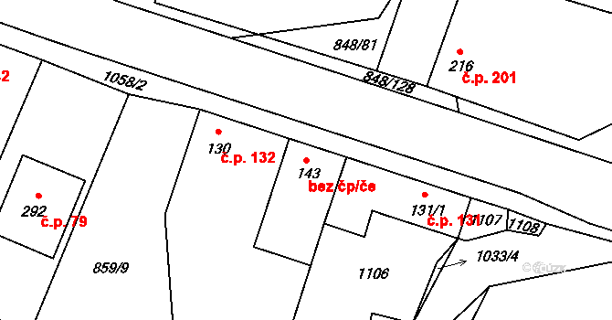 Černuc 39323951 na parcele st. 143 v KÚ Černuc, Katastrální mapa