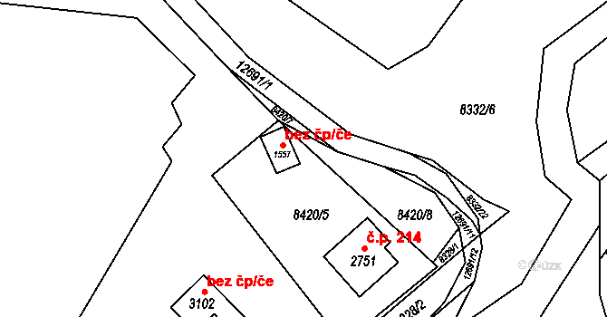 Nový Hrozenkov 39537951 na parcele st. 1557 v KÚ Nový Hrozenkov, Katastrální mapa