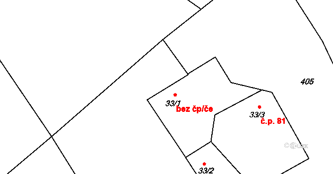 Teplice nad Metují 42221951 na parcele st. 33/1 v KÚ Horní Teplice, Katastrální mapa
