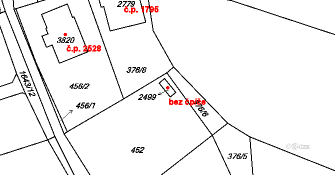 Říčany 43471951 na parcele st. 2499 v KÚ Říčany u Prahy, Katastrální mapa