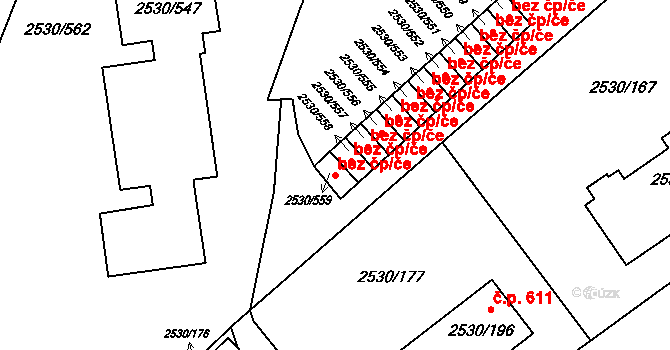 Opava 43789951 na parcele st. 2530/559 v KÚ Opava-Předměstí, Katastrální mapa