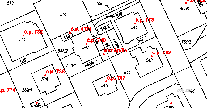 Ústí nad Labem 44747951 na parcele st. 548/4 v KÚ Klíše, Katastrální mapa
