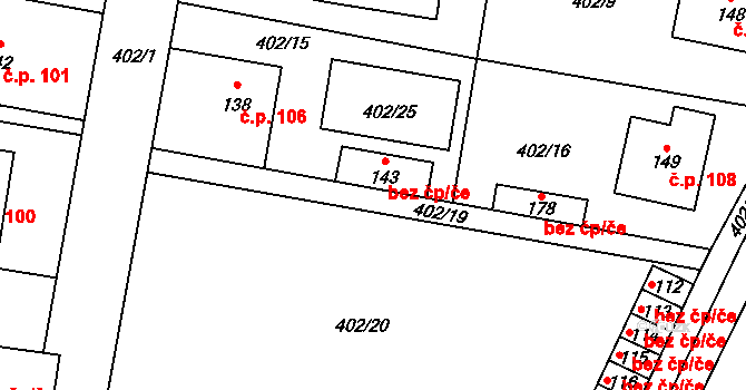 Černěves 47614951 na parcele st. 143 v KÚ Černěves, Katastrální mapa