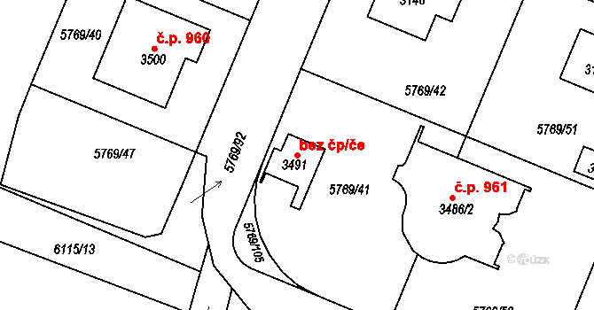 Polička 47689951 na parcele st. 3491 v KÚ Polička, Katastrální mapa