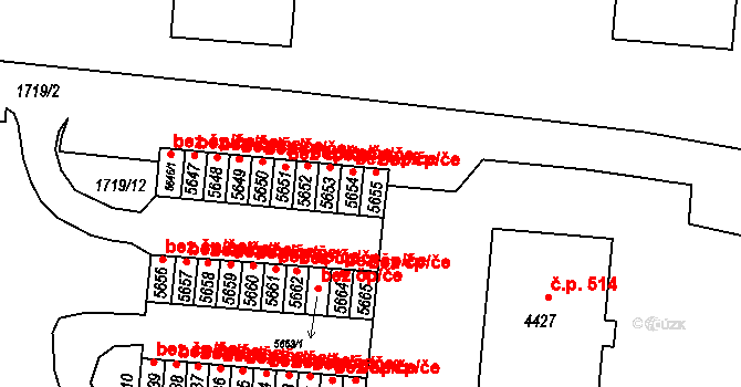 Třebíč 50014951 na parcele st. 5655 v KÚ Třebíč, Katastrální mapa