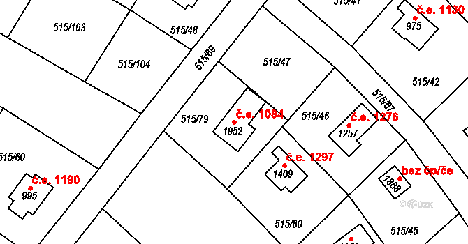 Hradištko 1084 na parcele st. 1952 v KÚ Hradištko pod Medníkem, Katastrální mapa