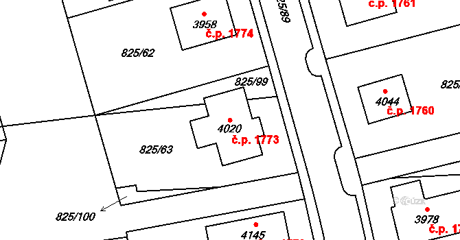 Humpolec 1773 na parcele st. 4020 v KÚ Humpolec, Katastrální mapa