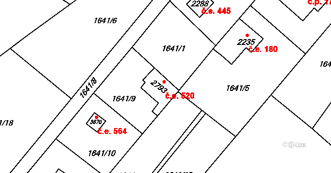 Náchod 520 na parcele st. 2793 v KÚ Náchod, Katastrální mapa