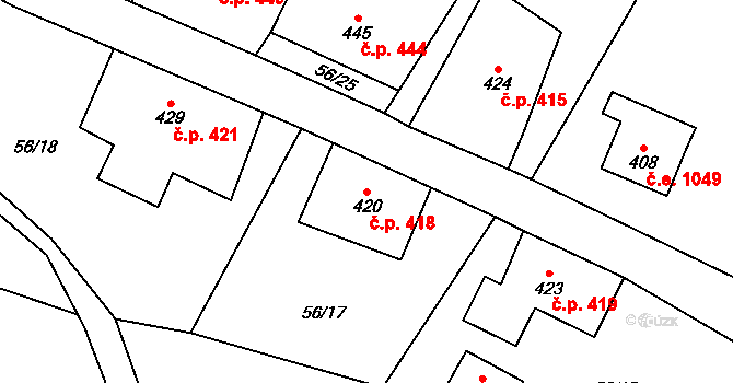 Janov nad Nisou 418 na parcele st. 420 v KÚ Janov nad Nisou, Katastrální mapa