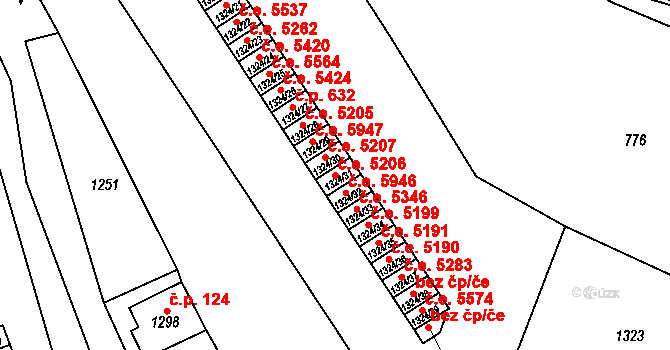 Neštěmice 5206, Ústí nad Labem na parcele st. 1324/31 v KÚ Neštěmice, Katastrální mapa