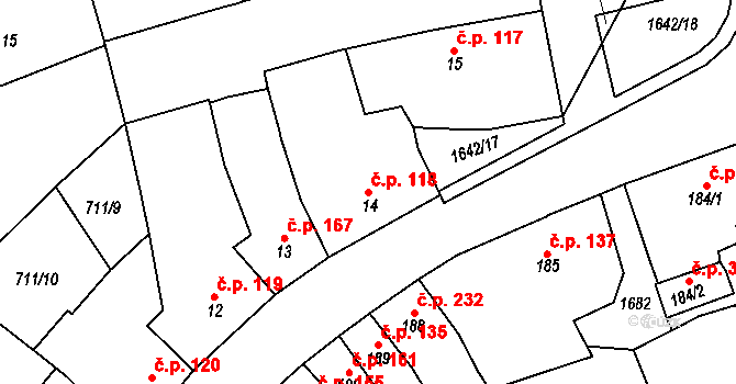 Švihov 118 na parcele st. 14 v KÚ Švihov u Klatov, Katastrální mapa