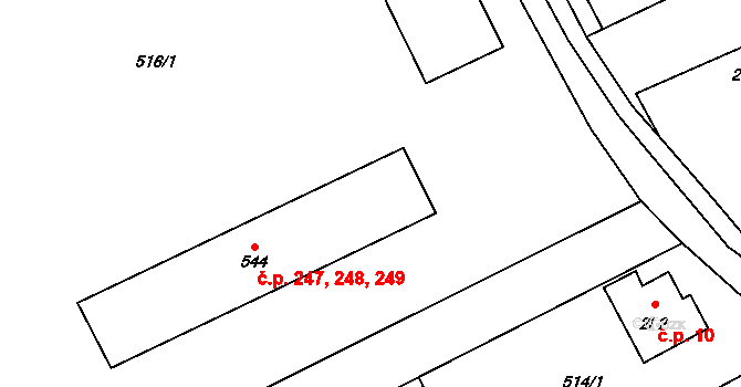 Chrastava 247,248,249 na parcele st. 544 v KÚ Chrastava I, Katastrální mapa