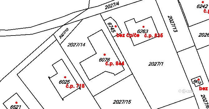 Beroun-Závodí 844, Beroun na parcele st. 6076 v KÚ Beroun, Katastrální mapa