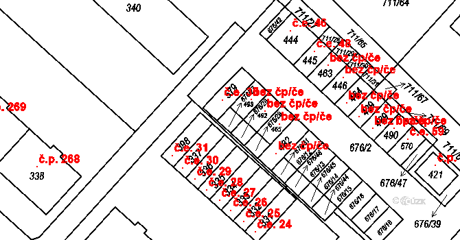 Lipovec 36 na parcele st. 676/27 v KÚ Lipovec u Blanska, Katastrální mapa