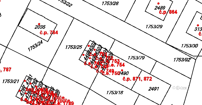 Havlíčkův Brod 753 na parcele st. 4504 v KÚ Havlíčkův Brod, Katastrální mapa