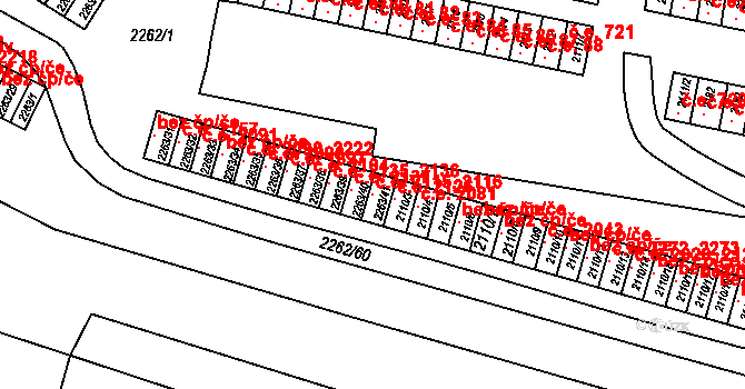 Jirkov 2115,2116 na parcele st. 2263/41 v KÚ Jirkov, Katastrální mapa