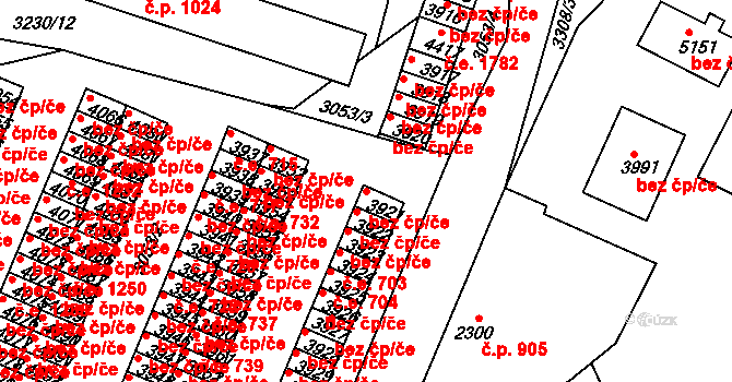 Havlíčkův Brod 38666952 na parcele st. 3921 v KÚ Havlíčkův Brod, Katastrální mapa