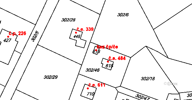 Štěchovice 39609952 na parcele st. 616 v KÚ Masečín, Katastrální mapa