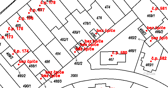 Bechyně 40916952 na parcele st. 480/2 v KÚ Bechyně, Katastrální mapa